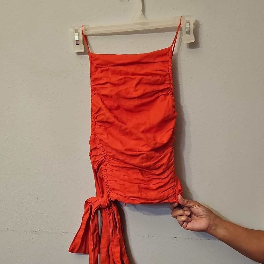 Free People Vibrant Orange Top